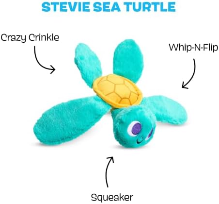 BarkBox Stevie Sea Turtle Dog Toy - Extra Small to Small Dogs