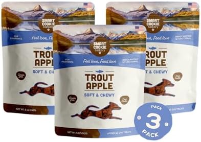 Smart Cookie Healthy Soft Dog Treats - Trout & Apple - Grain Free Limited Ingredient Training Treats for Dogs with Sensitive Stomach & Allergies, Natural Novel Protein, Made in the USA (5oz.)