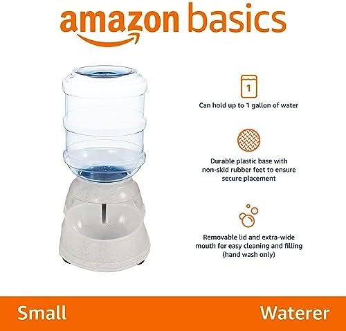 Amazon Basics Gravity Pet Water Dispenser for Cat and Dog, Easy to Clean, 135.3fl.oz Capacity, Small (Pack of 4)