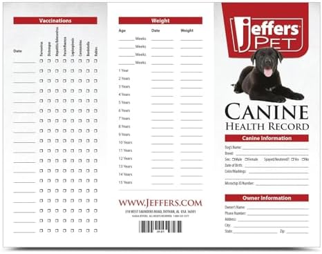 Jeffers Canine Health Records, 50 Pack