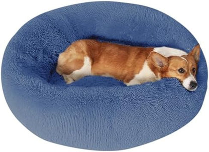 JOLLYVOGUE Dog Bed, Calming Anti-Anxiety Large Dog Bed, Fluffy Donut Cushion for Medium and Large Pets (31")