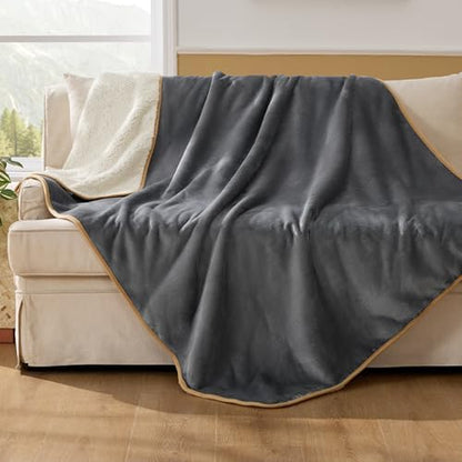 Bedsure Waterproof Dog Blankets for Large Dogs Sherpa Fleece Throw, 50X70