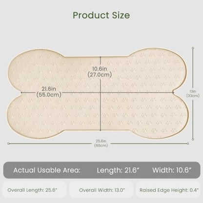 PWTAA Dog Food Mat Anti-Slip Silicone Dog Bowl Mat Thicker Pet Placemat Waterproof Cat Feeder Pad with Raised Edge Puppy Kitten Feeding Mats Suitable Small Medium-Sized Dogs Cats Eating Tray - 2PCS