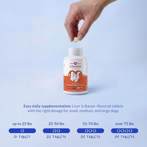 Turmeric for Dogs 120 Tablets - Anti-Inflammatory, Joint & Collagen