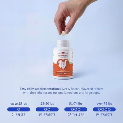 Turmeric for Dogs 120 Tablets - Anti-Inflammatory, Joint & Collagen
