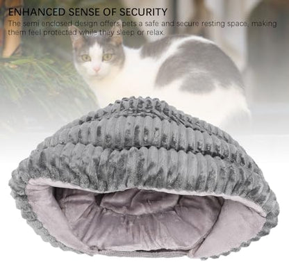 Buachois Cat Cave Bed Self Warming Semi Closed Soft Washable Pet Nest