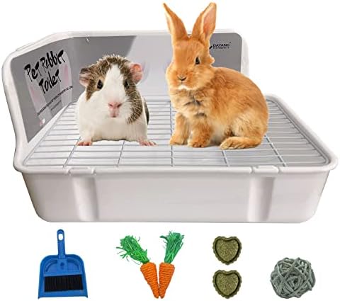kathson Guinea Pig Litter Box,Bunny Potty Training,Plastic Square Small Animal Toilet,for Hamster Chinchilla Ferret Hedgehog Gerbil(White)