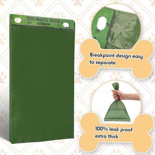 Ireer 5000 Pcs 5000 Pcs Dog Header Bags, Compatible with Stations, Green