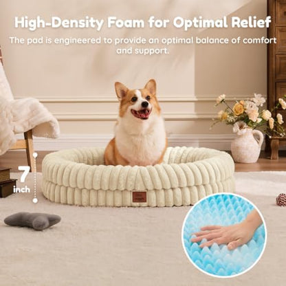 ChiXnuggle Orthopedic Dog Bed, Washable Cover, Faux Fur Bolster Pet Couch
