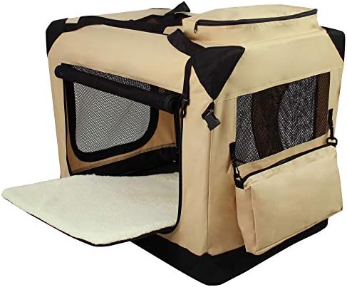 EliteField 3-Door Soft Dog Crate with Bed & Carrying Bag (2-Year Warranty)