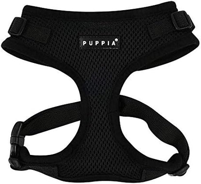 Authentic Puppia RiteFit Harness with Adjustable Neck, Black, Small