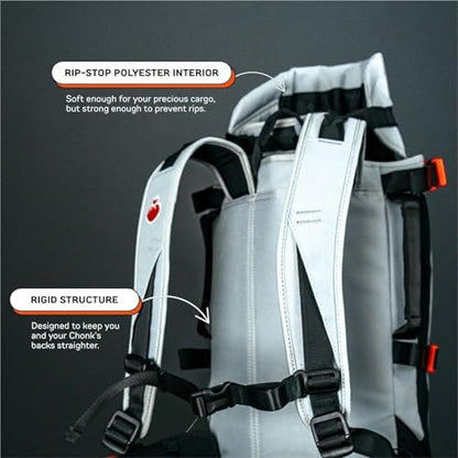 Little Chonk Maxine One Dog Backpack Carrier for Medium Dogs (Gray)