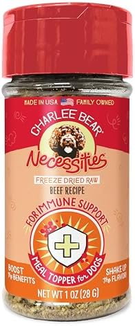 Charlee Bear Freeze Dried Beef Dog Food Topper, Immune Health, 1 oz