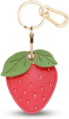 Leather Keychain Holder Case for AirTag, Cute Protective Cover for Apple Airtag KeyChain, GPS Tracker Item Finder