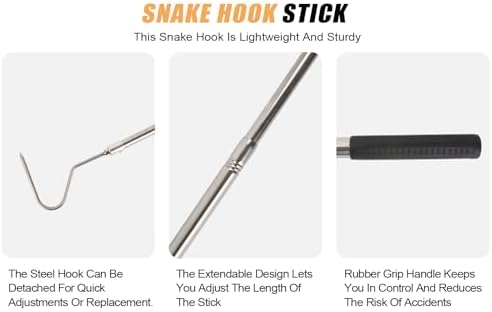 Snake Hook, Stainless Steel Extensible Snake Grabber Tool 33 inch