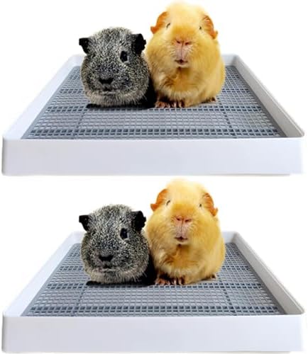 PODOO Rabbit Litter Box – Training Potty Tray for Guinea Pig & Small Pets · Spacious Grid Pan with Low Entrance, Easy-Clean & Odor-Resistant—Helps Keep a Clean Cage and Reduce Mess