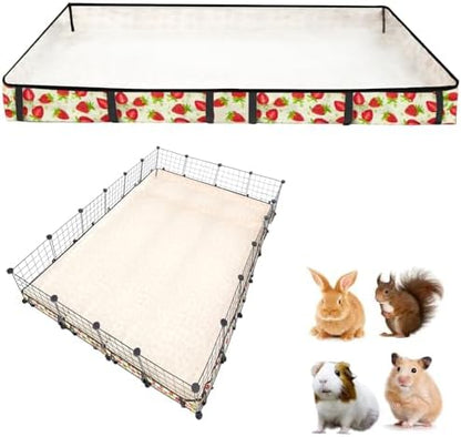 Guinea Pig Cage Liner，Washable Waterproof Oxford Cloth Cage Liners for Small Animals,Hamster Chinchilla Hedgehog Rabbit and Other Small Animals Not Include Cage(48x72 inches)