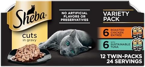 Sheba Perfect Portions Cuts Wet Cat Food, Chicken & Tuna, 2.6 oz, 12 ct