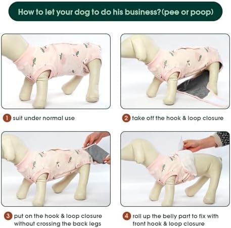 Kuoser Recovery Suit for Dogs Cats, Soft Dog Surgery Suit Female Male Spay