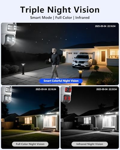 Wireless Security Camera System, 4MP PTZ WiFi Outdoor Video Surveillance
