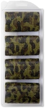 OVIK Health PowerFlex Equine – Extra Strong Self-Adhering Bandage Wrap – Wound Care, Compression & Support Bandage for Horses, Cows & Dogs – Woodland Camo, 4 inch, 4 Rolls (Resealable Case)