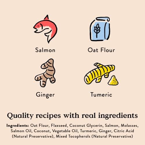 Bocce's Bakery Good Hair Soft & Chewy Dog Treats, Salmon Flavor (6 oz)