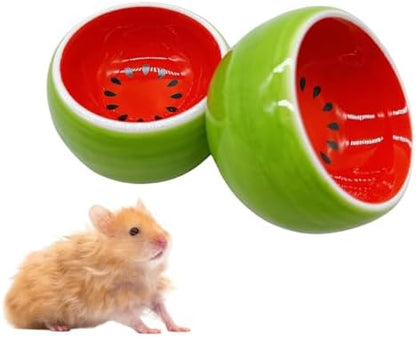 Hamiledyi Hamster Bowl 2 Pack Ceramic Gerbil Food Dish Feeding Bowls for Dwarf Syrian Hamsters Mice Rats Mouse Sugar Glider