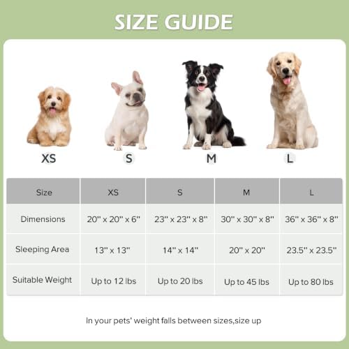 JOEJOY Jacquard Donut Round Dog Beds Large Sized Dog,Green 36x36x8in, Removable Washable Cover, Cute Pattern, Ultra Soft Fluffy Calming Pet Bed with Thick Supportive Bolster