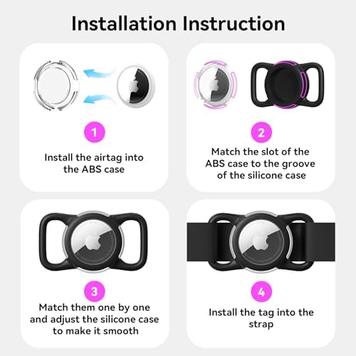 Waterproof AirTag Holder for Dog Collar, Soft Slide-On Dog AirTag Holder