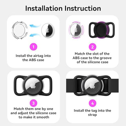 Waterproof AirTag Holder for Dog Collar, Soft Slide-On Dog AirTag Holder