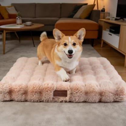 Washable Dog Bed Medium Size Dog,Orthopedic Crate Pads,36x27in Light Khaki