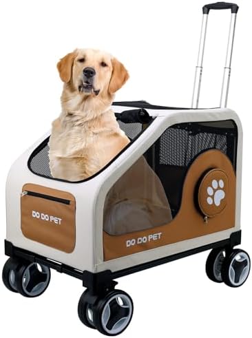 3-1 Dog Stroller for Medium Dogs (Brown)