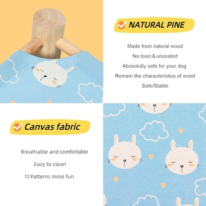 Patas Lague Cat Hammock Bed Small Eleveted Dog Bed 19x19 in Rabbits