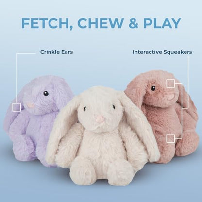 Best Pet Supplies Bunny Buddy Squeaky Plush Dog Toy - Purple, Small