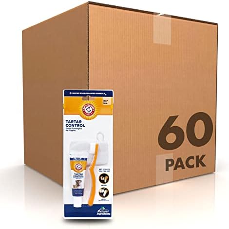Arm & Hammer Tartar Control Puppy Dental Kit, Vanilla Ginger, 3 Pc, 60-Pack