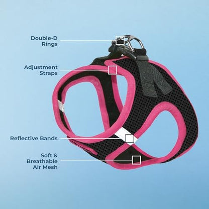 Voyager Step-in Air Dog Vest Harness - Black/Pink Trim, X-Small