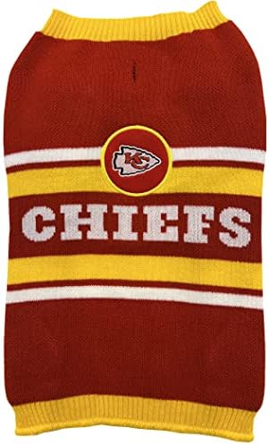 Pets First NFL Kansas City Chiefs Dog Sweater, Size Extra Large. Warm and Cozy Knit Pet Sweater with NFL Team Logo, Best Puppy Sweater for Large and Small Dogs, Team Color (KCC-4179-XL)
