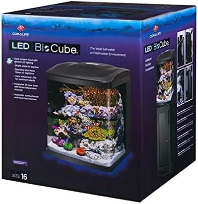 Coralife LED Biocube Aquarium Starter Kit, 16 Gallon Tank for Beginners