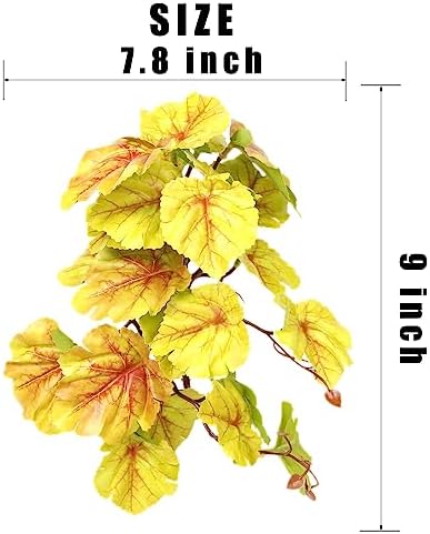 2Pack Yellow Reptile Plants Fake Heuchera Terrarium Hanging Suction