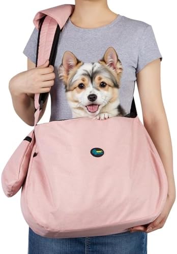 Ownpets XL Dog Sling 15-25lbs, Hands-Free Carrier with Bottom Support Pad