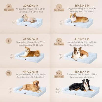 EHEYCIGA Orthopedic Dog Bed, Medium Memory Foam Dog Bed, Washblue