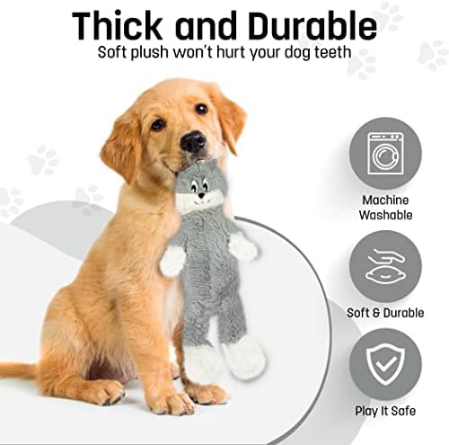 FGA MARKETPLACE Flat NO Stuffing NO Squeak Plush Dog Toys, Funny Style Will Entertain Your Pet for Hours, Recommended for Small and Medium Dog 21 INCH Long(Bundle 2)