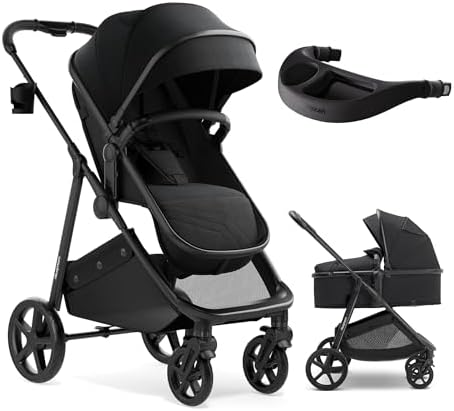 Mompush Wiz 2-in-1 Bassinet Stroller with Snack Tray, Reversible Seat
