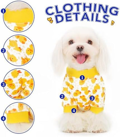 Paiaite Dog Pajamas Onesie: Comfortable Four-Legged Apparel for Small, Medium, & Large Dogs, Polyester Material for Comfort, Wrinkle Resistance, Moisture Wicking, Stretchiness Cartoon Duck L