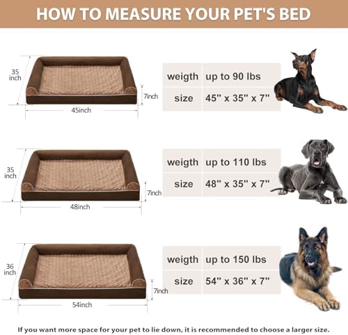 BFPETHOME Orthopedic Washable XXL Dog Bed for Senior Dog Cozy Sleep