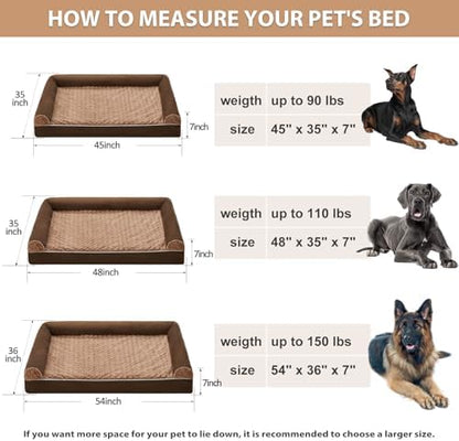 BFPETHOME Orthopedic Washable XXL Dog Bed for Senior Dog Cozy Sleep