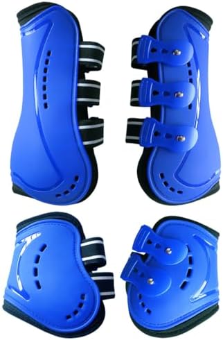 Horse Boots Open Front Jumping Tendon Sport Boots, Hind Fetlock Boots, Secure Leg Protection, Classic Breathable Equine Supplies, Set of 4