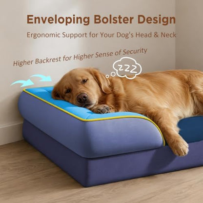 Comfort Expression Orthopedic Dog Bed for Extra Large Dogs with Bolster