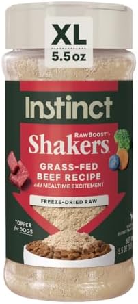 Instinct Freeze Dried Shakers, Dog Food Topper, Beef, 5.5 oz.
