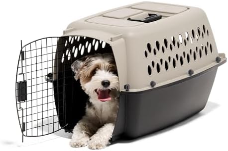 Petmate Vari Dog Kennel, Carrier, 10 to 20lbs, 24in, Taupe and Black